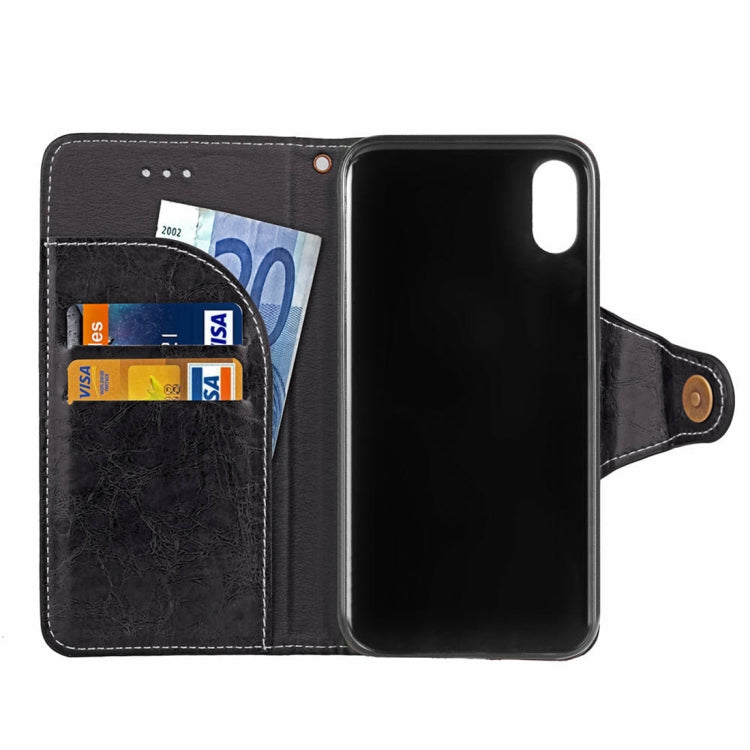 For iPhone XS Max Crazy Horse Texture Retro Business Horizontal Flip Leather Case with Holder & Card Slots & Wallet