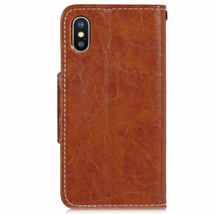 For iPhone XS Max Crazy Horse Texture Retro Business Horizontal Flip Leather Case with Holder & Card Slots & Wallet