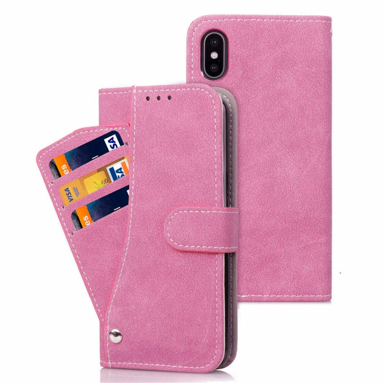 For iPhone XS Max Frosted TPU Horizontal Flip Leather Case with Holder & Card Slots & Wallet & Photo Frame