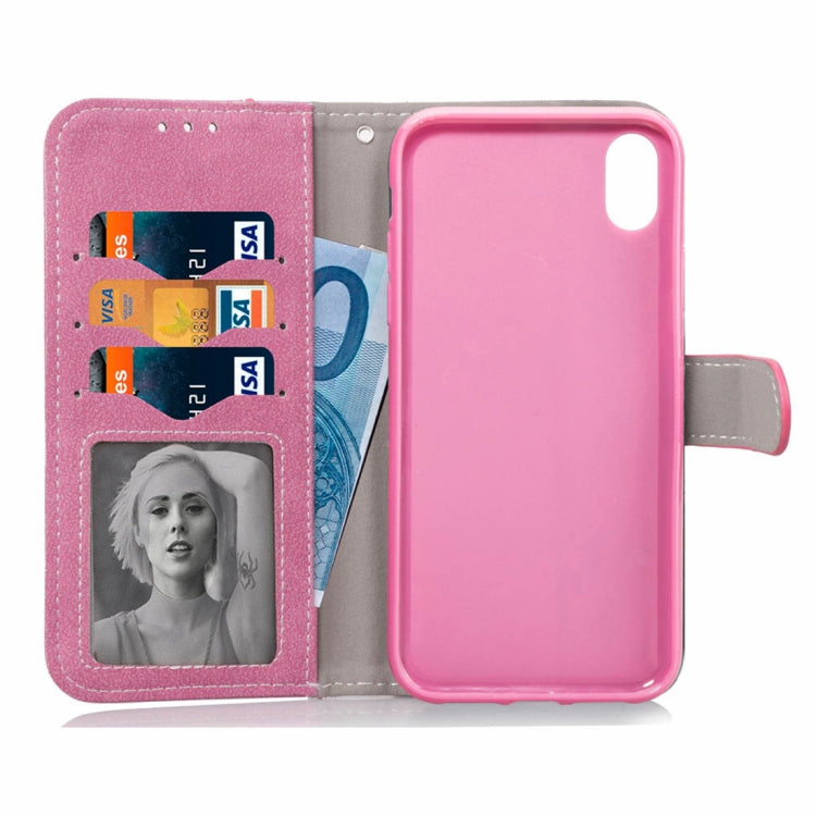 For iPhone XS Max Frosted TPU Horizontal Flip Leather Case with Holder & Card Slots & Wallet & Photo Frame
