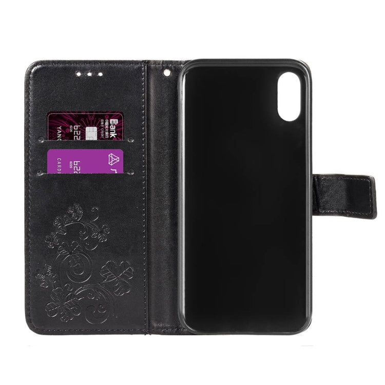 For iPhone XS Max Embossed Pattern PU + TPU Horizontal Flip Leather Case with Holder & Card Slots & Wallet