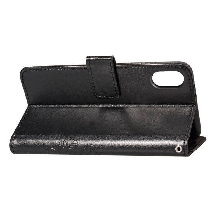 For iPhone XS Max Embossed Pattern PU + TPU Horizontal Flip Leather Case with Holder & Card Slots & Wallet