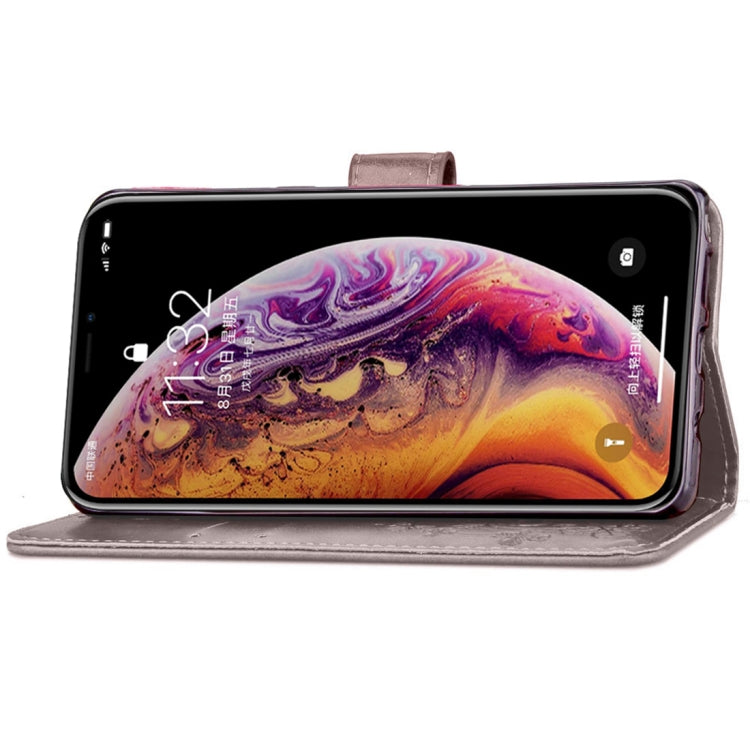 For iPhone XS Max Embossed Pattern PU + TPU Horizontal Flip Leather Case with Holder & Card Slots & Wallet