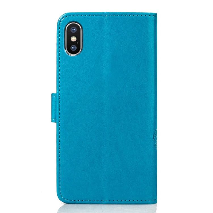 For iPhone XS Max Embossed Pattern PU + TPU Horizontal Flip Leather Case with Holder & Card Slots & Wallet