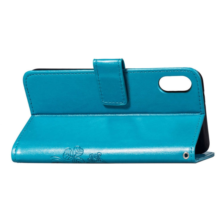 For iPhone XS Max Embossed Pattern PU + TPU Horizontal Flip Leather Case with Holder & Card Slots & Wallet