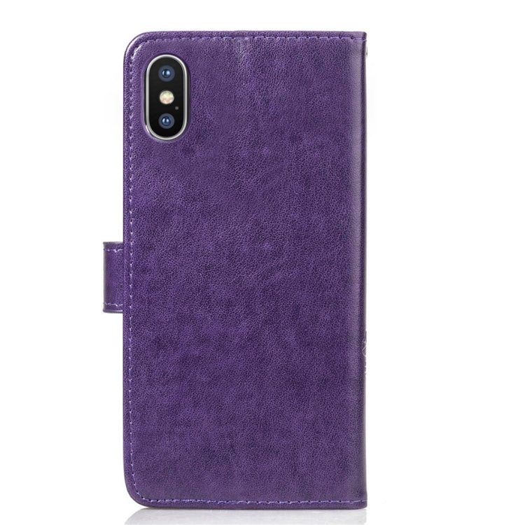 For iPhone XS Max Embossed Pattern PU + TPU Horizontal Flip Leather Case with Holder & Card Slots & Wallet