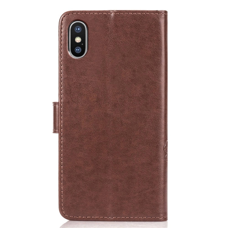 For iPhone XS Max Embossed Pattern PU + TPU Horizontal Flip Leather Case with Holder & Card Slots & Wallet