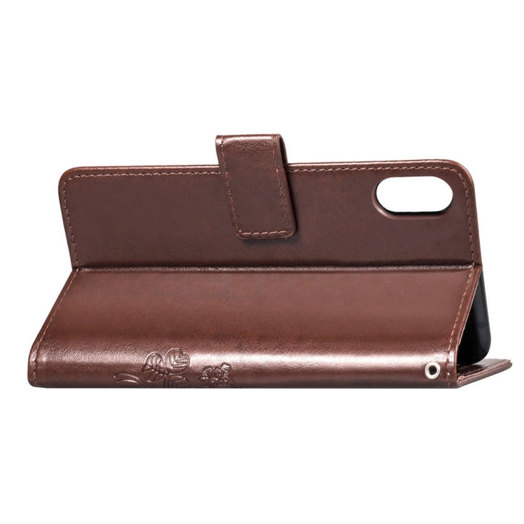 For iPhone XS Max Embossed Pattern PU + TPU Horizontal Flip Leather Case with Holder & Card Slots & Wallet