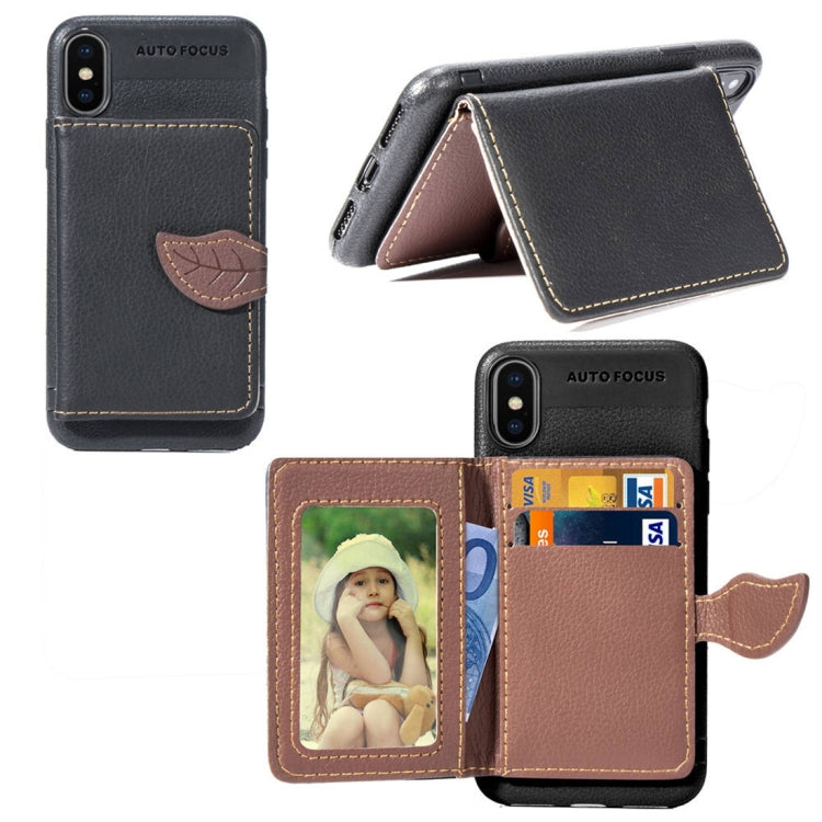 For iPhone XS Max Litchi Texture PU + TPU Horizontal Flip Leather Case with Holder & Card Slots & Wallet & Photo Frame