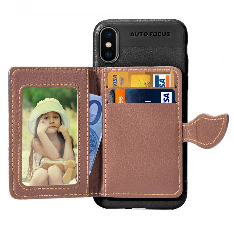 For iPhone XS Max Litchi Texture PU + TPU Horizontal Flip Leather Case with Holder & Card Slots & Wallet & Photo Frame