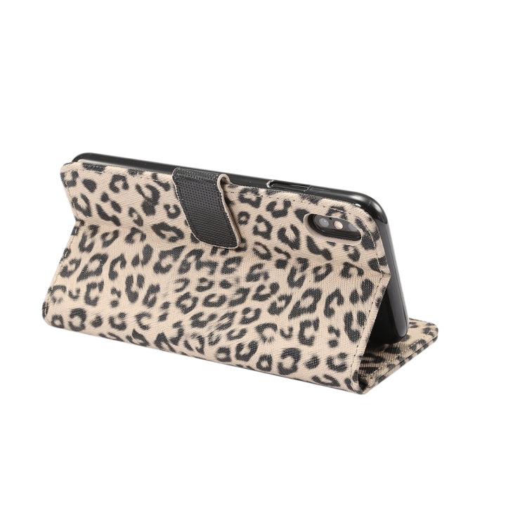 For iPhone XS Max Leopard Pattern Horizontal Flip Leather Case with Holder & Card Slots