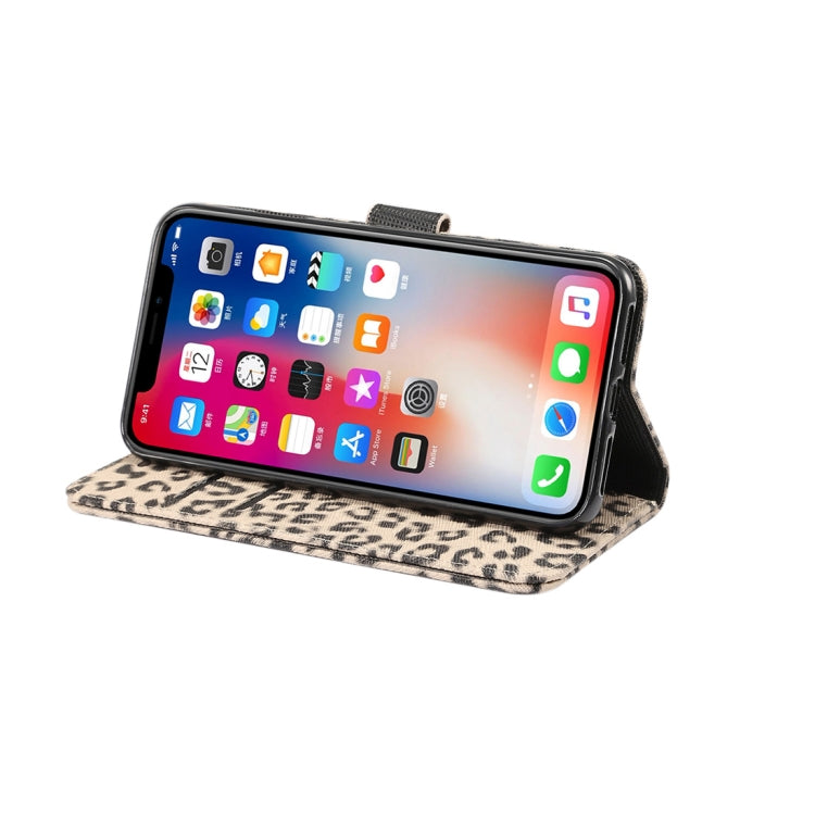 For iPhone XS Max Leopard Pattern Horizontal Flip Leather Case with Holder & Card Slots