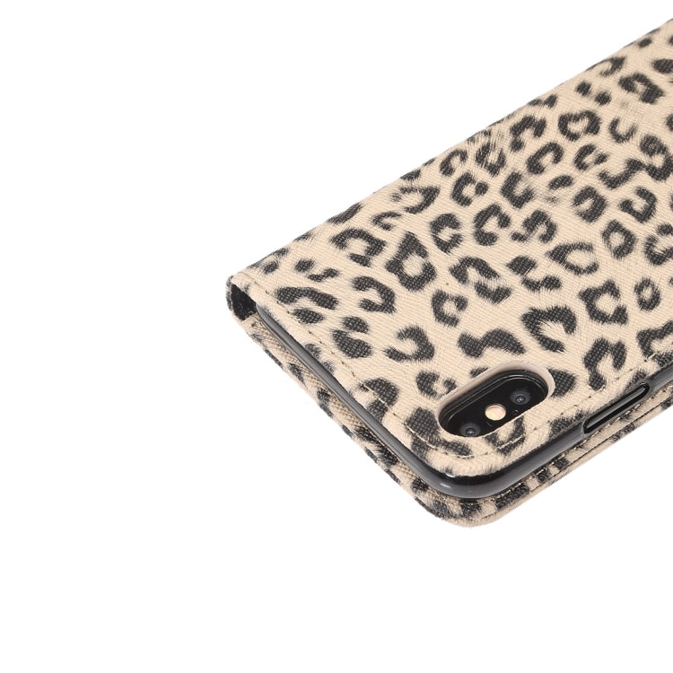 For iPhone XS Max Leopard Pattern Horizontal Flip Leather Case with Holder & Card Slots