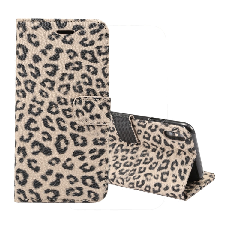 For iPhone XS Max Leopard Pattern Horizontal Flip Leather Case with Holder & Card Slots