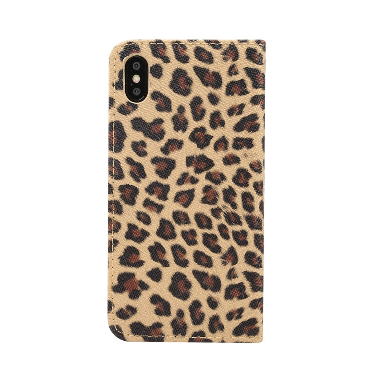 For iPhone XS Max Leopard Pattern Horizontal Flip Leather Case with Holder & Card Slots