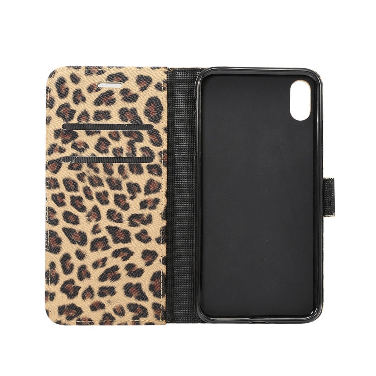 For iPhone XS Max Leopard Pattern Horizontal Flip Leather Case with Holder & Card Slots