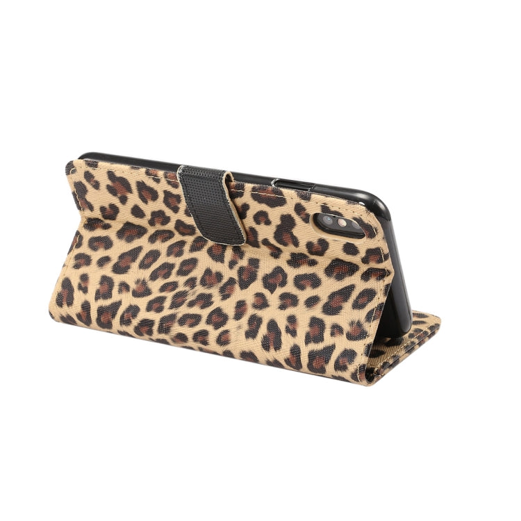 For iPhone XS Max Leopard Pattern Horizontal Flip Leather Case with Holder & Card Slots