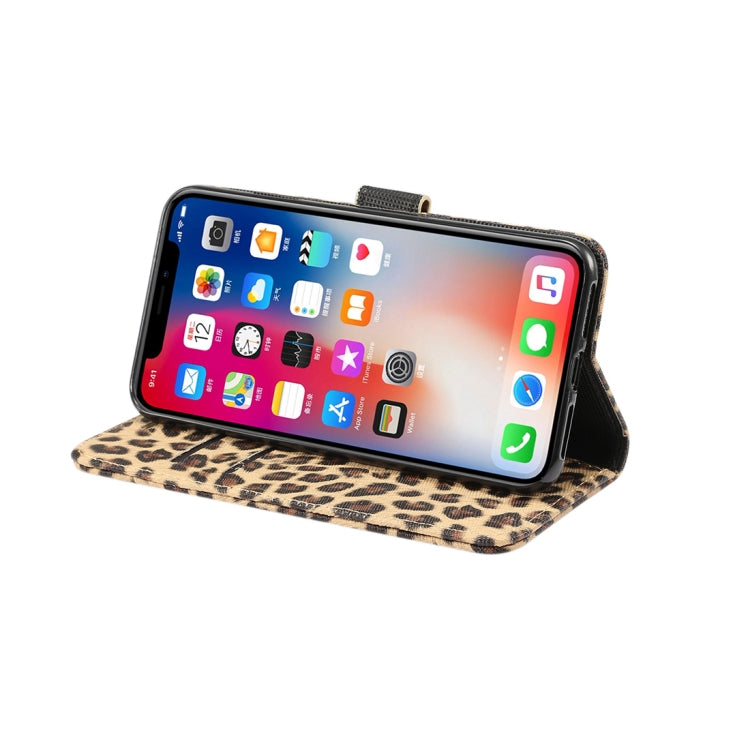 For iPhone XS Max Leopard Pattern Horizontal Flip Leather Case with Holder & Card Slots