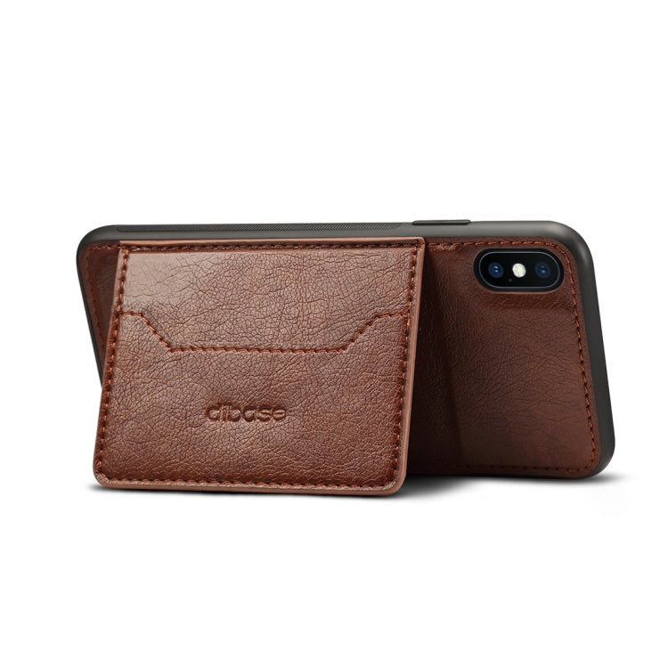 For iPhone XS Max Dibase TPU + PC + PU Crazy Horse Texture Protective Case with Holder & Card Slots