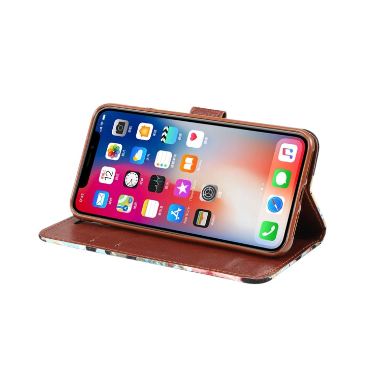 For iPhone XS Max Dibase Flower Pattern Horizontal Flip PU Leather Case with Holder & Card Slot
