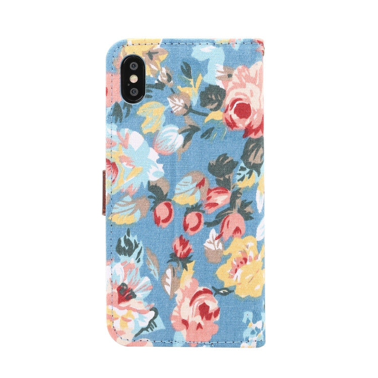 For iPhone XS Max Dibase Flower Pattern Horizontal Flip PU Leather Case with Holder & Card Slot