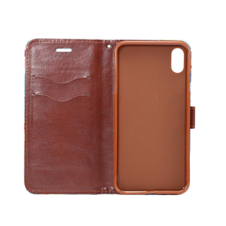 For iPhone XS Max Dibase Flower Pattern Horizontal Flip PU Leather Case with Holder & Card Slot