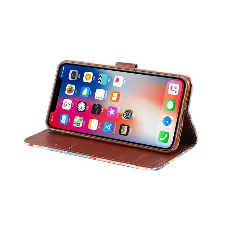 For iPhone XS Max Dibase Flower Pattern Horizontal Flip PU Leather Case with Holder & Card Slot