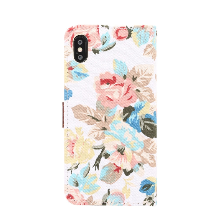 For iPhone XS Max Dibase Flower Pattern Horizontal Flip PU Leather Case with Holder & Card Slot