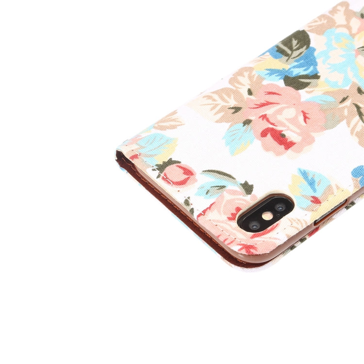 For iPhone XS Max Dibase Flower Pattern Horizontal Flip PU Leather Case with Holder & Card Slot