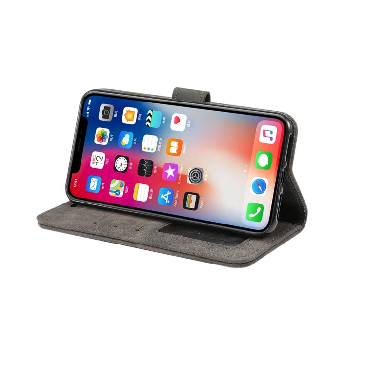 For iPhone XS Max Sheep Bar Material Horizontal Flip PU Leather Case with Holder & Card Slot & Wallet & Photo Frame