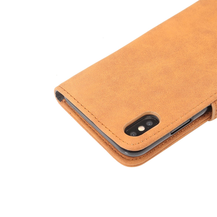 For iPhone XS Max Sheep Bar Material Horizontal Flip PU Leather Case with Holder & Card Slot & Wallet & Photo Frame
