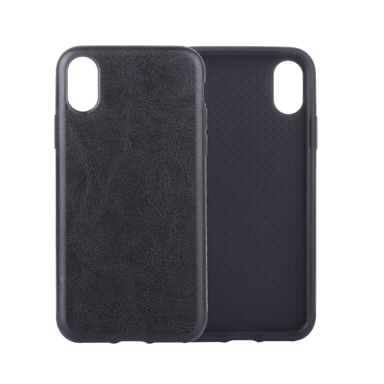 For iPhone XS Max Crazy Horse Texture PU Case