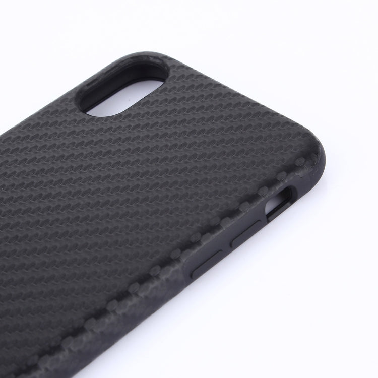 For iPhone XS Max Carbon Fiber Texture PU Case
