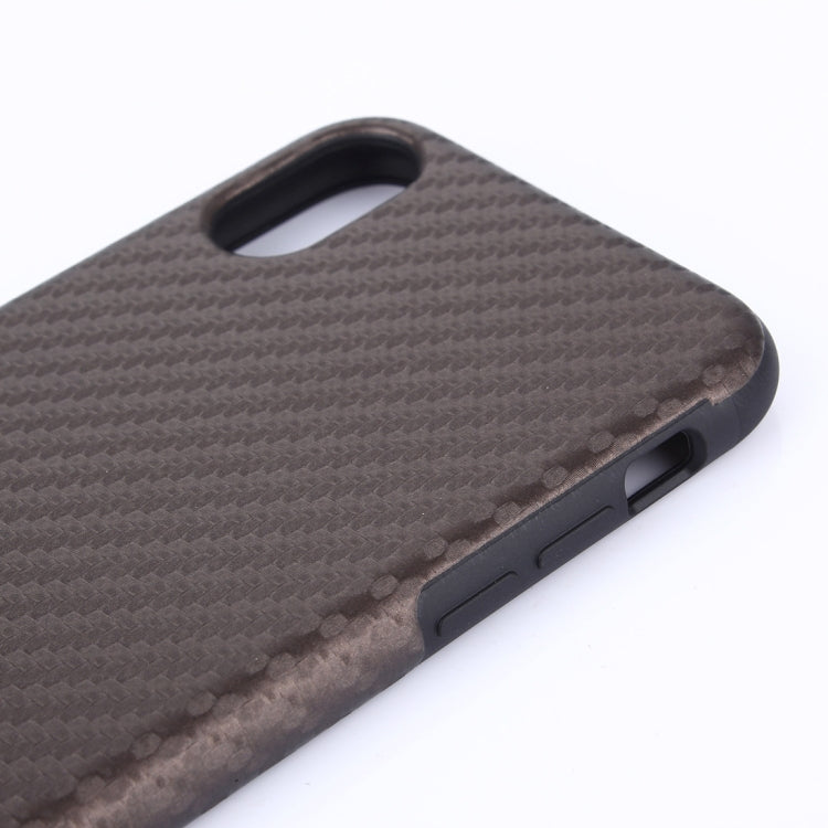 For iPhone XS Max Carbon Fiber Texture PU Case