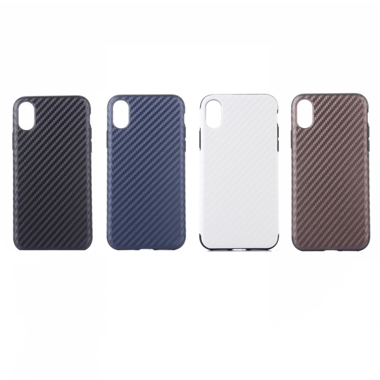 For iPhone XS Max Carbon Fiber Texture PU Case