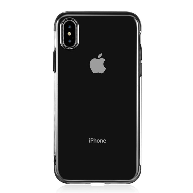 For iPhone XS Max Three Sections Electroplating Side TPU Protective Back Case