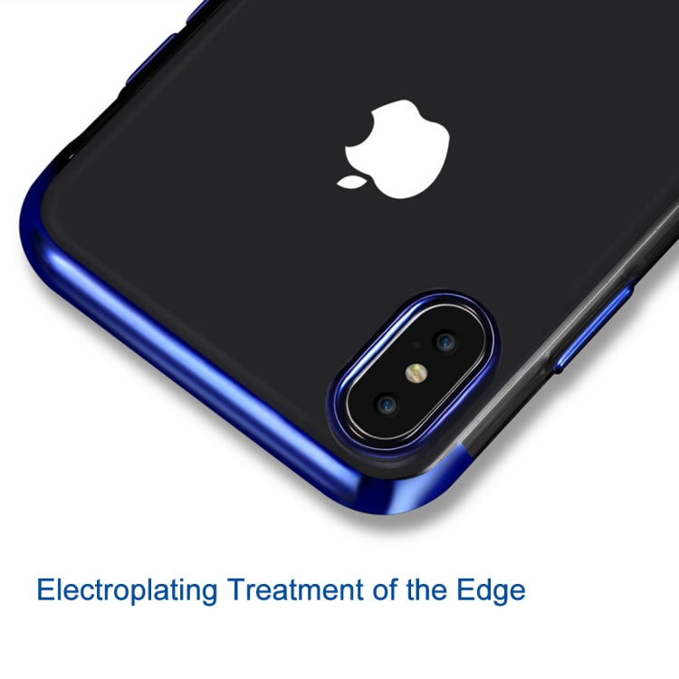 For iPhone XS Max Three Sections Electroplating Side TPU Protective Back Case