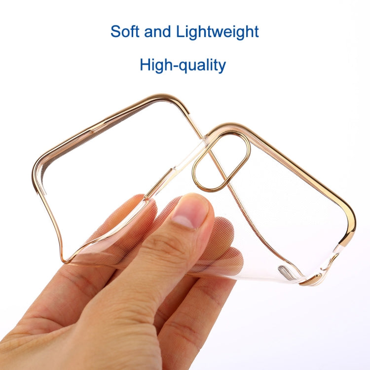 For iPhone XS Max Three Sections Electroplating Side TPU Protective Back Case