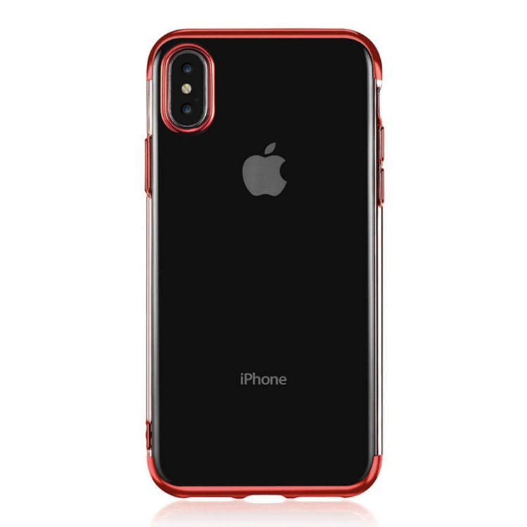 For iPhone XS Max Three Sections Electroplating Side TPU Protective Back Case