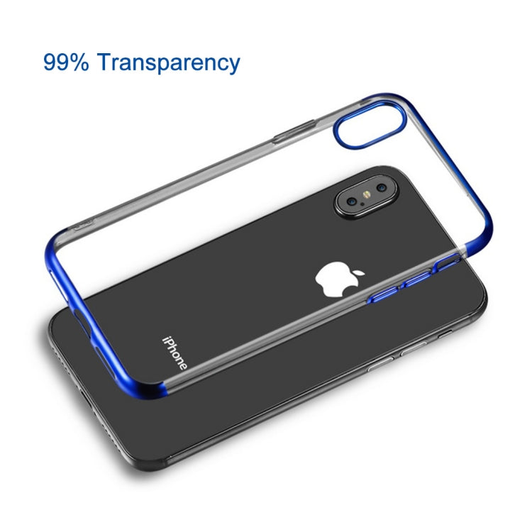 For iPhone XS Max Three Sections Electroplating Side TPU Protective Back Case