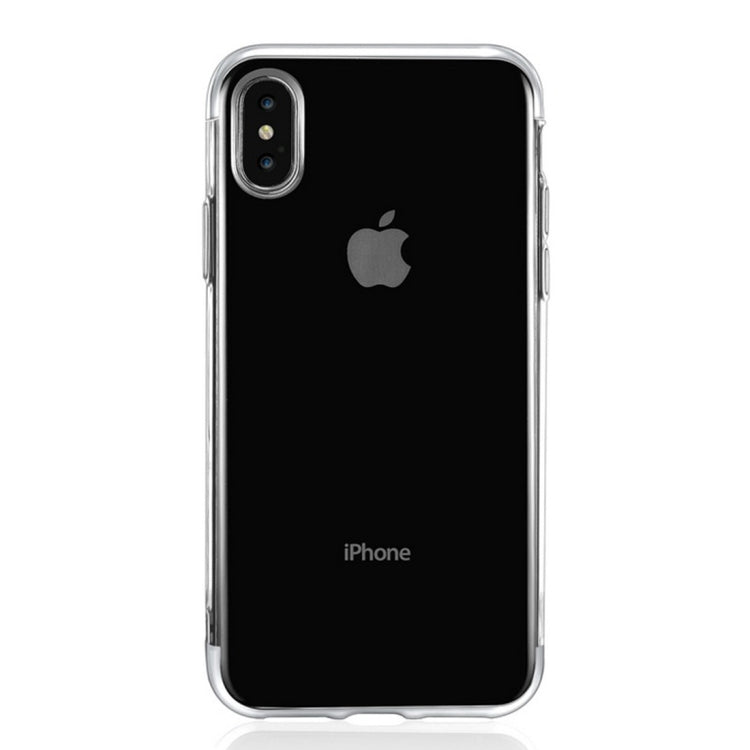 For iPhone XS Max Three Sections Electroplating Side TPU Protective Back Case