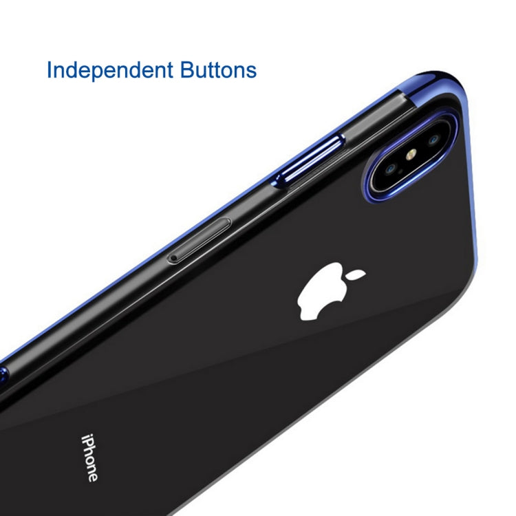 For iPhone XS Max Three Sections Electroplating Side TPU Protective Back Case