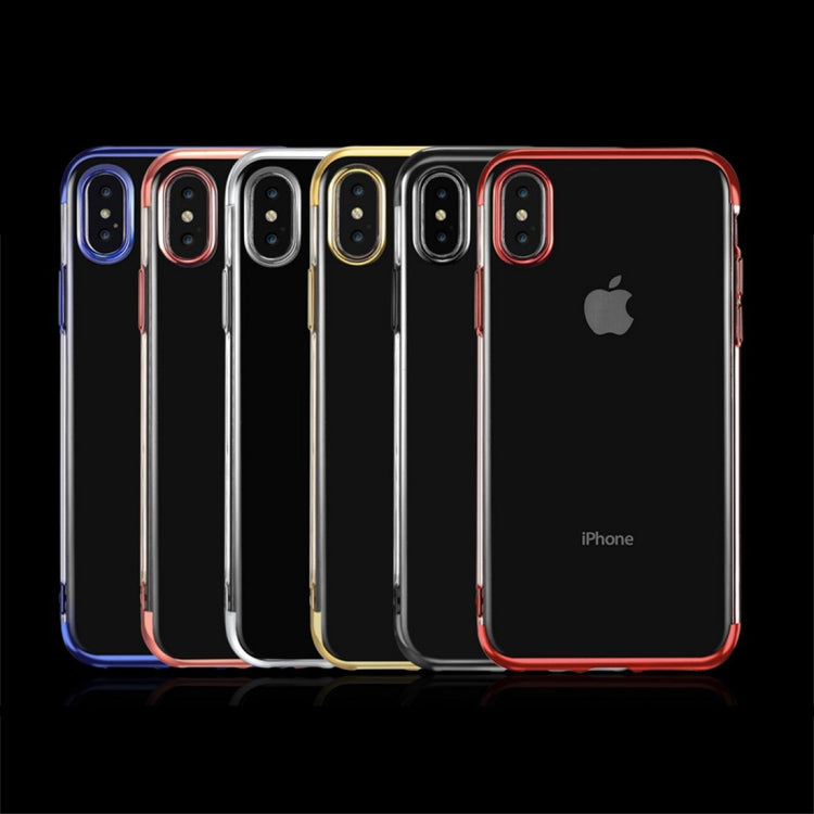 For iPhone XS Max Three Sections Electroplating Side TPU Protective Back Case
