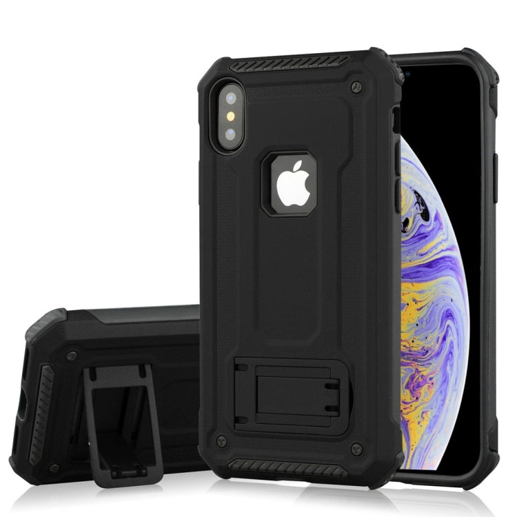 For iPhone XS Max Shockproof PC + TPU Armor Protective Case with Holder