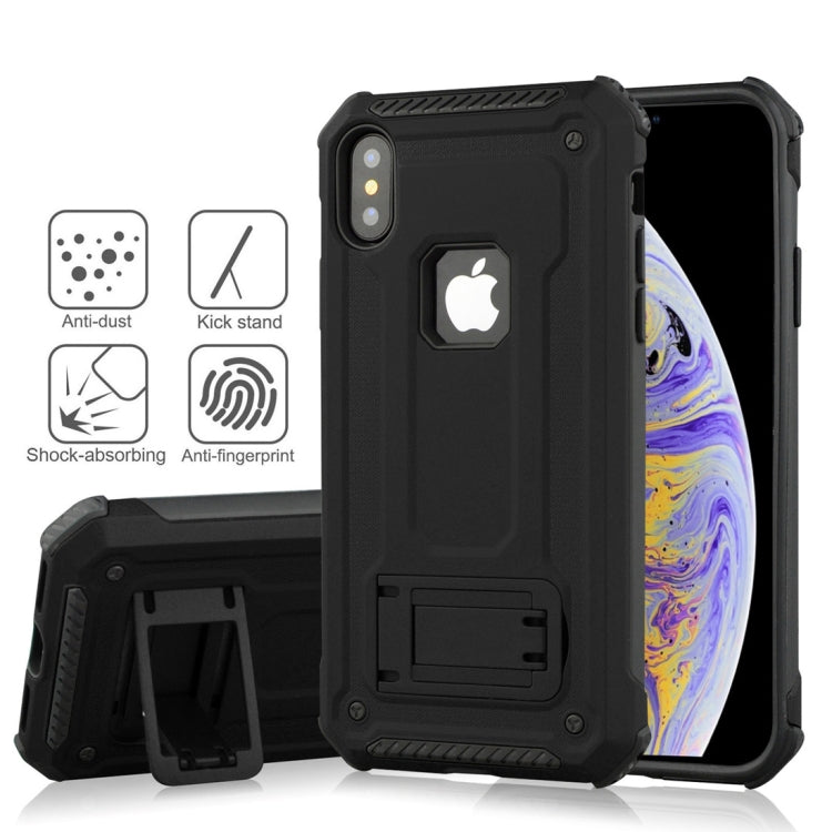 For iPhone XS Max Shockproof PC + TPU Armor Protective Case with Holder