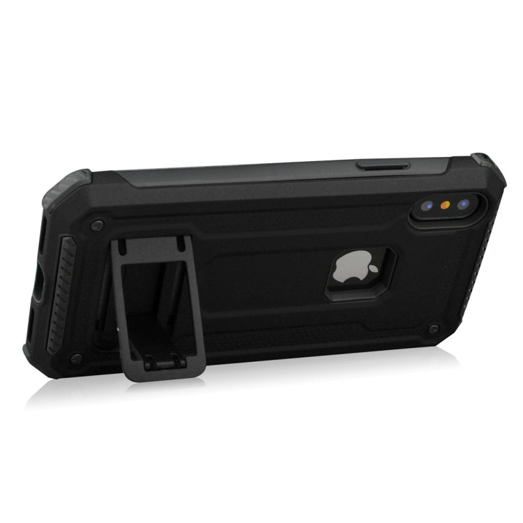 For iPhone XS Max Shockproof PC + TPU Armor Protective Case with Holder