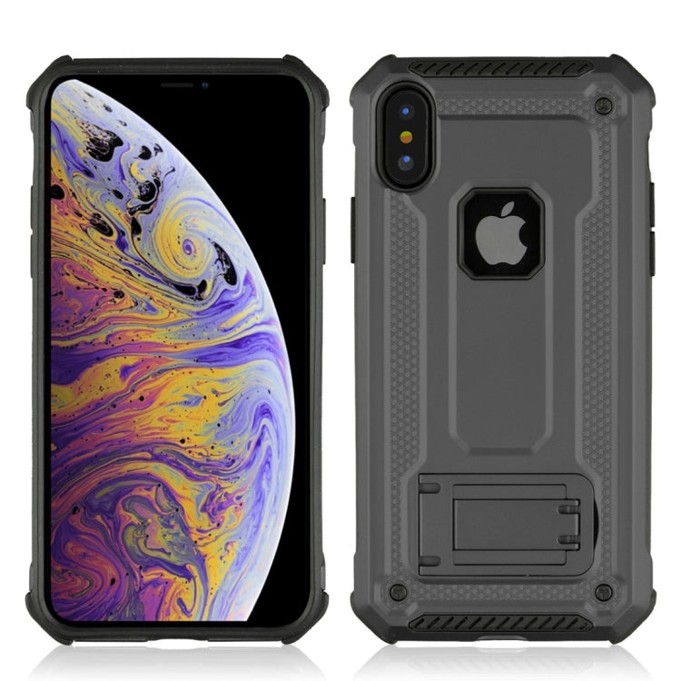 For iPhone XS Max Shockproof PC + TPU Armor Protective Case with Holder