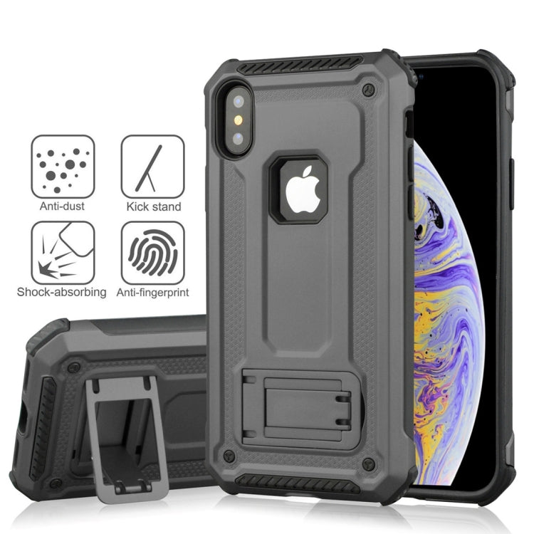 For iPhone XS Max Shockproof PC + TPU Armor Protective Case with Holder