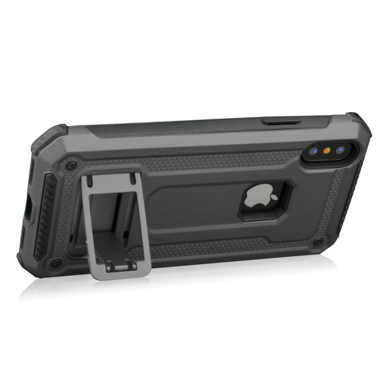 For iPhone XS Max Shockproof PC + TPU Armor Protective Case with Holder