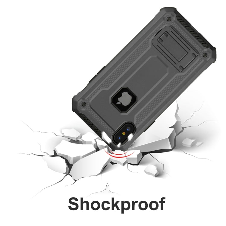 For iPhone XS Max Shockproof PC + TPU Armor Protective Case with Holder